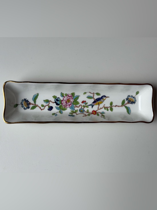 Aynsley Other - Aynsley Pembroke Floral Bird Porcelain Tray - Cottagecore
